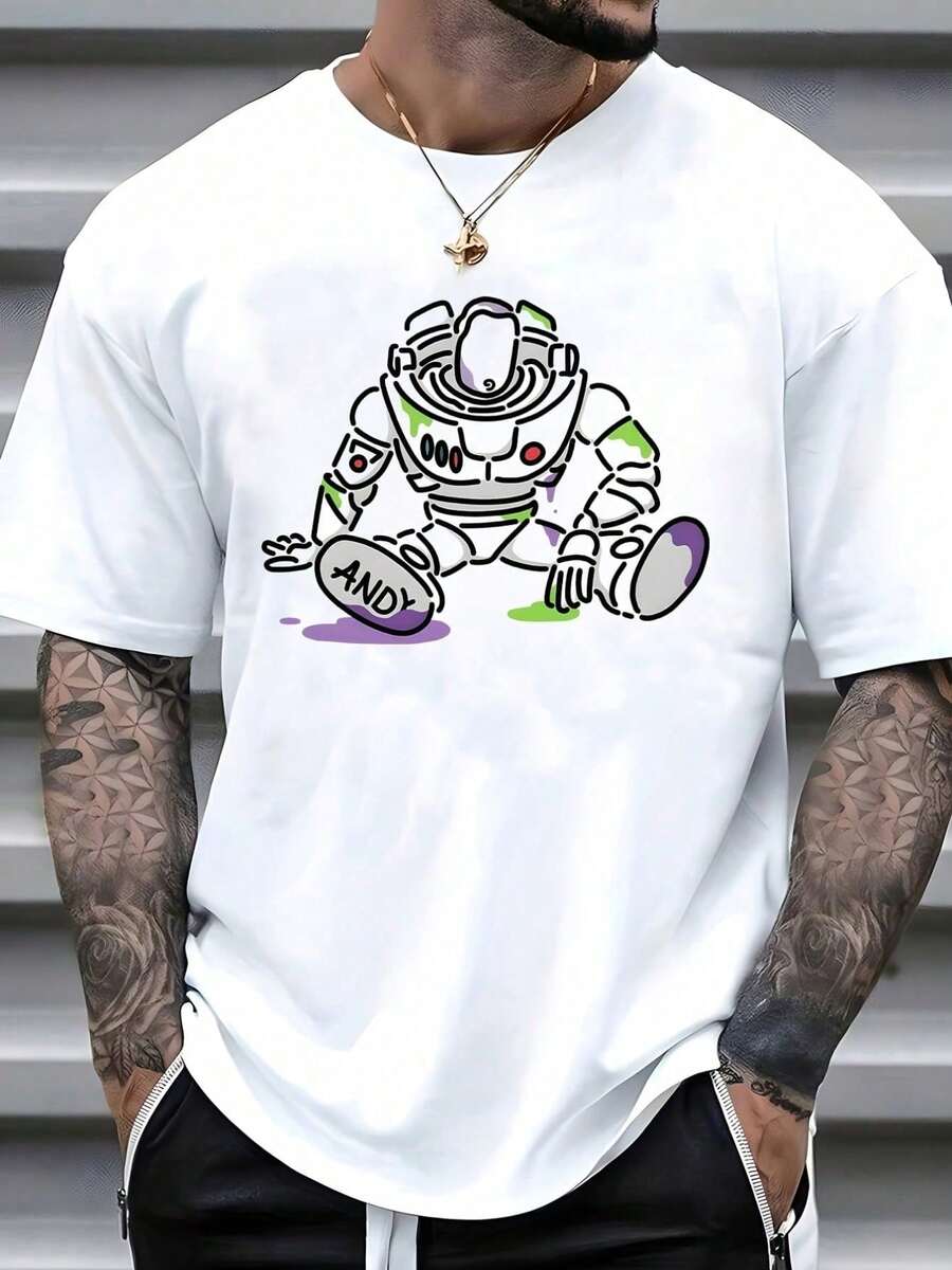 Camiseta gráfica Buzz en tejido transpirable, corte clásico y casual, para uso diario. - Blanco - Ver 1
