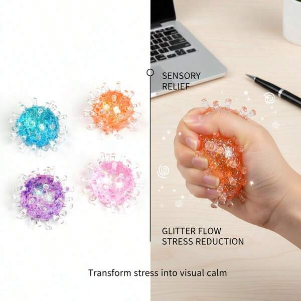 1pc Hot-Selling TPR Squeeze Simulation Virus Sticky Target Ball Stress Relief Toy