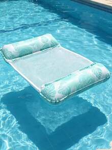 Mesh Inflatable Pool Hammock, Water Lounge Chair, Sequin Flower Inflatable Double Floating Bed, Summer Pool Supplies, Adult Summer Pool Beach Party Accessories, Perfect Gift For Pool Or Beach Relaxation - Multicolor - View 6