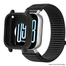 1 Set Silicone Protective Case + Nylon Strap, Compatible With Redmi Watch 5 Active/Lite Skin-Friendly Breathable Sports Replacement Wristband Soft Silicone Watch Protective Cover Smart Watch Accessories - Black - View 11