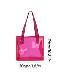 Colorful Shoulder Bag Tote, Transparent Laser Tote Bag, Fashion PVC Transparent Bag, Large Capacity Beach Tote Bag, Laser Shoulder Tote Bag, Reusable Transparent Shopping Bag, Portable Travel And Beach Bag, Perfect For Beach, Travel, Vacation, Swimming, Fitness, Cruise Vacation, Shopping, Commuting - Multicolor - View 9