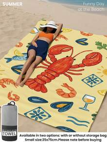 1pc Beach Towel, Beach Essential, Vacation & Bathroom Decor, Super Absorbent, Suitable For Bathroom, Swimming, Fitness, Yoga, Soft Microfiber, Lightweight & Portable, Windproof, Sun Protection, Sand-Resistant, Summer Travel - Multicolor - View 6