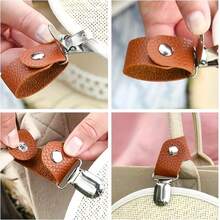 1pc Lychee Textured PU Leather Hat Clip With Glossy Metal Clamp, Secure Grip And Smooth Opening, Compact And Portable For Clipping Hats Or Hanging On Backpacks As A Fashion Accessory, Practical For Daily Use, Exquisite Gift For Outfit Enthusiasts - Multicolor - View 4