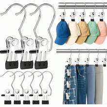 16 robuste und langlebige Kleiderbügel für Ihren Kleiderschrank. Diese Metallhaken dienen zum Aufhängen von Hosen, Stiefeln, Hüten, Leggings, Jeans, Schuhen und vielem mehr. - Silber - Übersicht 1