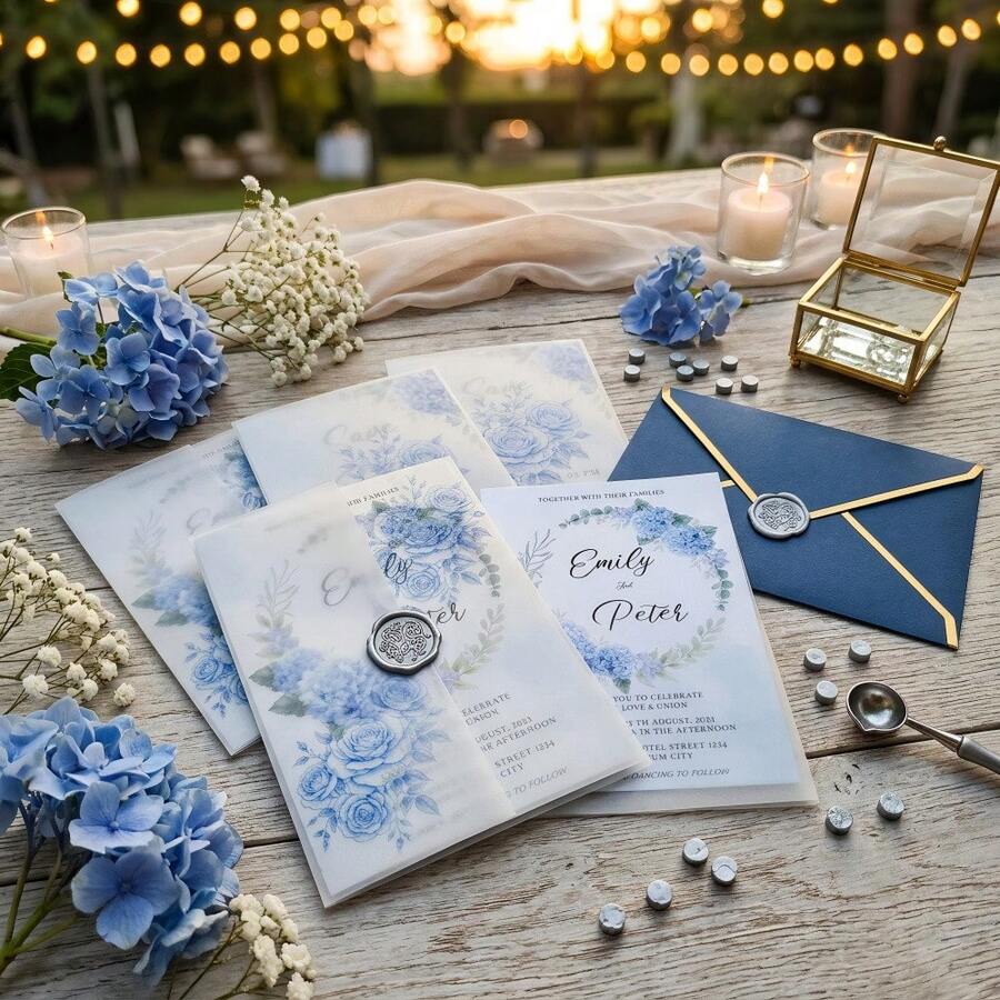30 Pre-Folded Vellum Envelopes, Suitable For 5x7 Inch Invitations - Translucent Vellum 5x7 - Can Be Used As Envelope Liners - Suitable For Wedding, Birthday And Baby Shower Invitations - Translucent - View 1