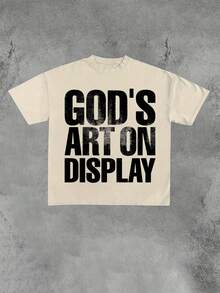 ART OF GOD ON DISPLAY, Custom Graphic Tees For Men - Men's Tees. Casual And Stylish Summer Short-Sleeve Tees Made Of 100% Cotton - 杏色 - 查看 1