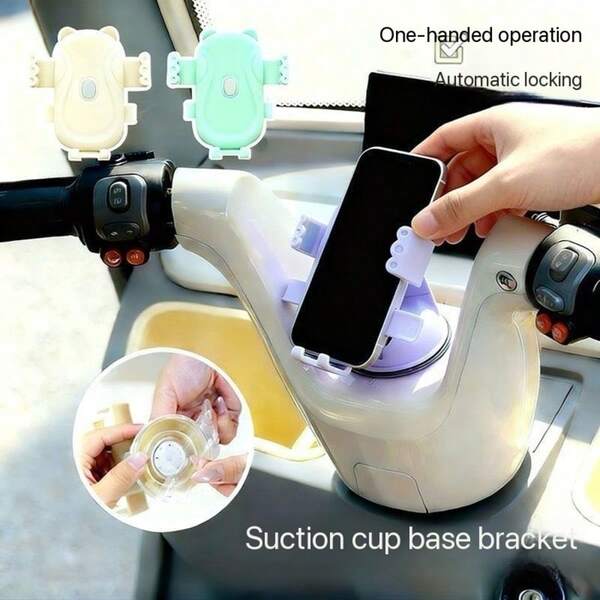 Soporte para teléfono de coche rosa [Duradero] [Succión fuerte] Soporte para teléfono de coche para tablero, parabrisas y rejilla de ventilación Soporte para teléfono manos libres compatible con iPhone Android Soporte de navegación para teléfono de coche y motocicleta Macaron Soporte universal para teléfono de vehículo eléctrico de dibujos animados Soporte para teléfono de conductor anti-sacudida anti-vibración
