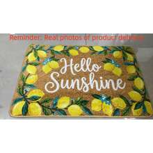 1pc "Hello Sunshine" Lemon Print Entrance Mat, Summer Flannel Rectangular Rug, Suitable For Entryway, Kitchen, Living Room, Bathroom, Bedroom And Patio - 1PC - View 6