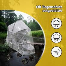 Dog Buggy, Small, Foldable With Reclining Function, Foldable Travel Buggy Up To 22kg, Including Sun Canopy, Rain Cover And Cup Holder - Grey - View 5