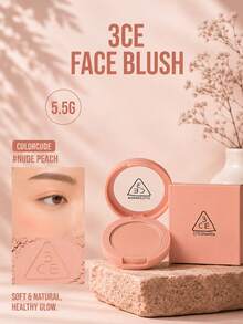 3CE Classic Solid Color Blush #Nude Beige, 3g Sample/5.5g Full Size, Easy To Blend, No Flying Powder, Natural Peach Beige, Layerable, Suitable For Yellow And White Skin Tones - Classic Single Color Blush Series #Nude Beige - View 14