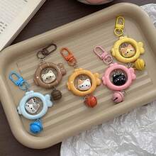 Multiple 3D Cute Resin Fish Frame Cat Keychains With Colorful Bells, Adorable Cat Bag Charms, Couple And Best Friend Matching Gifts, Backpack And Handbag Accessories - Cat and Fish Design - View 3