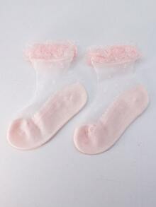 1 Pair Girls' Lightweight Breathable Princess Style Pretty Children's Socks Summer Baby Socks For Daily Use - Pink - View 7