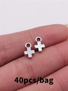 40個 7x10mm 小十字架吊墜飾品 DIY 珠寶製作項鍊鑰匙圈手機鍊手鍊配件手工藝 - Cross - 查看 6