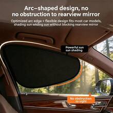 2pcs Portable Heat-Insulating Sunshade, Car Windshield Sunshade, Suitable For Most Car Models. Convenient Storage, Strong Heat Insulation And Light Blocking Effect, Easy Installation, A Very Practical Car Interior Accessory. - A - View 2