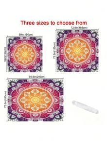 1 buah Kain Pelindung Matahari Cetak Datar 2D Desain Mandala Bohemian, Kain Naungan untuk Berkemah di Luar Ruangan, Kanopi dengan Desain Pola Bunga Geometris Berwarna-warni, Cocok untuk Berbagai Adegan Seperti Taman, Berkemah, Pantai, Tanpa Rangka Penopang - MultiWarna - View 7