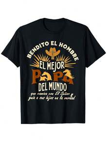 Camisetas de Hombre Gráfico con Frases Divertidas Cuello de Tripulación Casual Camiseta Suave clothes Cómodo Salida de Fin de Semana Transpirable Amigable para Gimnasio Corriendo Senderismo - Negro - Ver 1