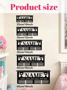 Custom Name Medal Hanger Trophy Shelf, Personalized Custom Text Medal Holder, Sports Medal & Award Display Stand, Wall Decor Organizer For Medals 1PC - Multicolor - View 6