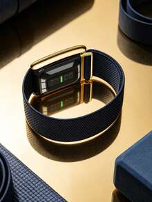 Gelang SuperKnit Luxe 5.0 - Kompatibel dengan 5.0/MG - Mendukung Fungsi EKG, Aksesori Berkinerja Tinggi untuk Perangkat Wearable Kesehatan & Kebugaran - Material Logam Premium - Navy Blue - View 3
