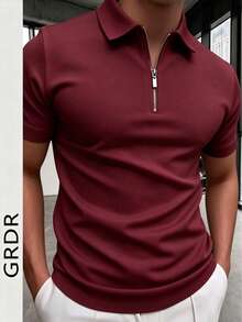Áo thun nam tay ngắn cổ polo GRDR mùa hè, thích hợp cho hoạt động ngoài trời, du lịch và mặc thường ngày. - Màu Đỏ Sâu - Xem 4