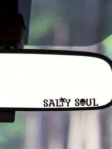 Pegatina de espejo retrovisor Salty Soul, tema de playa, pegatina divertida, calcomanía de ventana, pegatina de coche, pegatina de vinilo - alma salada - Ver 6