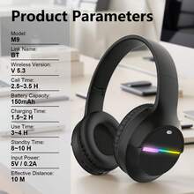 Gerripuer Wireless Earphones HiFi Stereo Foldable Lightweight Headphones Volume Control Stereo Over-Ear Headphones Deep Bass Suitable For Home Office Phone Computer And More - View 4