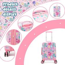 16 Inch Girls Luggage 3-Piece Set, Hard Shell Suitcase With Spinner Wheels, Girls Carry-On Luggage Including Neck Pillow And Travel Bag - Girls' Suitcase - View 8