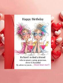 1pc "Big Sister & Little Sister" Sisterhood Card With Envelope, A Heartfelt Gift For Sisters To Celebrate Lifelong Sisterhood, Suitable For Birthdays And Special Moments, Blank Inside - Soul Sisters - View 2