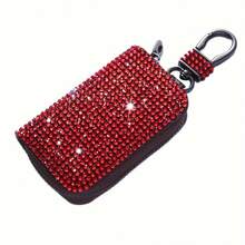 An Elegant And Compact Key Case With Diamonds, Offering Protection And A Modern Touch To Your Vehicle's Interior. - [White] - View 10