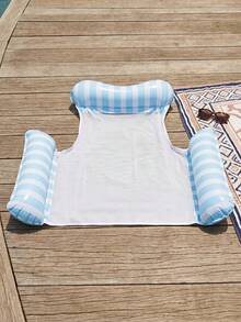 Striped Inflatable Mesh Water Hammock Lounge Chair With 3 Pillow Rolls, Adult Pool Float Chair For Beach And Swimming Pool - Multicolor - View 7