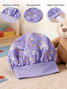 OBOVAY 1/6pcs Cartoon Cute Comb Set, Transparent Unicorn Shaped Air Cushion Hairbrush, Satin Sleep Cap (Unicorn Print Design), 200ml Hair Spray Bottle, Suitable For Daily Use And Sleep, Includes Fluffy Hairbrush, Tail Comb, Edge Comb, Suitable For Styling Bangs, Hairline, Sideburns, Eyebrows And Eyelashes, Perfect Gift For Girls - Multicolor - View 5