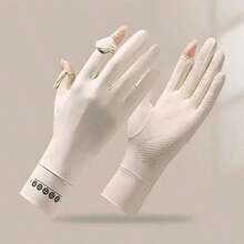 1pc/2pcs/4pcs Women's UPF50+ Ice Silk Sun Protection Gloves, UV Protection, Anti-Slip And Elastic, Touchscreen Compatible, Suitable For Driving And Outdoor Activities, 4 Colors Available, Practical Daily Wear, Exquisite Gift - one-size - View 21