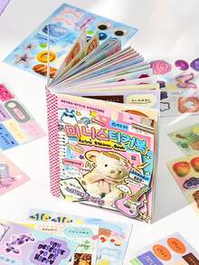 600+ Pieces 32 Sheets New American Retro Mini Sticker Book, Laser Cover, Pre-Cut, Scrapbook Collage Card DIY Decoration Sticker Material - Rectangle - View 8