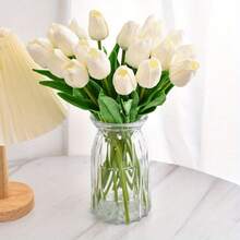 3pcs Artificial Tulip Flowers Home Decor Ornaments Living Room Bedroom Decoration Fake Flowers - Apricot - View 4