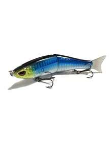 GOTURE 1pc Realistic 2-Section Lure, Fishing Bait, Multi-Joint Plastic Hard Bait, Soft Tail 0.65oz Saltwater Fishing Lure - Multicolor - View 12