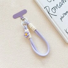1pc Ins Style Summer Dopamine Floral Woven Phone Lanyard Multifunctional Short Hand-Carried Strap With Clip - Multicolor - View 10
