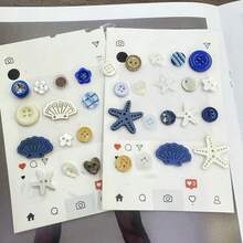 5/15/25/30Pcs Rhinestone Cartoon Shaped Buttons Mixed Pack, Resin Buttons, DIY Handmade Decoration Accessories, Pearlescent Texture Shirt Cardigan Sweater Versatile Buttons Random Styles - Multicolor - View 10