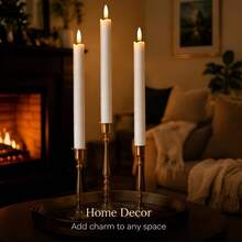 6-teiliges Set flammenlose LED-Stumpenkerzen, batteriebetriebene Kerzen mit realistischer flackernder Flamme, warmweiße elektronische Kerzen für Halloween, Weihnachten, Party, Hochzeit, Zuhause, Kirche Dekoration, mit AAA-Batterien betrieben (nicht enthalten) - LED-Spitzkerzen - Übersicht 9
