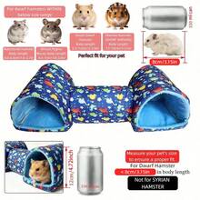 Hamster Tunnel Bed Cave, Warm & Breathable Hideaway, Small Animal Tunnel Hiding Toy Suitable For Mice And Sugar Gliders - Multicolor - View 11
