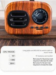 Caja De Música Retro Y Creativa Con Diseño De Gramófono Con Funciones Múltiples Como Altavoz Inalámbrico Y Ranura Para Tarjeta, Ideal Para Decoración Y Exhibición En El Hogar - Color caoba - Ver 9