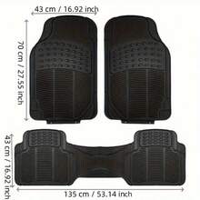 Durable All-Weather Car Floor Mats Set For Sedans & SUVs - Waterproof PVC With Anti-Slip Grip, Easy To Clean Front & Rear Seat Rubber Pads, Winter Fit - Multicolor - View 2