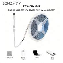 LQHZMYY 12V 按鈕開關控制 LED 燈條 USB 插電式 手掃開關感應燈 自黏式燈條 雙色溫可調 臥室電視背光 櫥櫃裝飾畫 聖誕節萬聖節生日太空主題氛圍裝飾燈 - 501開關 - 查看 8