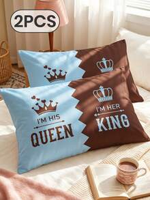 1/2 piezas Fundas de almohada estampadas sin relleno, fundas de almohada de tela suave, múltiples patrones disponibles, suaves y transpirables, amigables con la piel y cómodas, textil para el hogar acogedor, adecuado para ropa de cama del hogar y artículos esenciales de ropa de cama para dormitorios escolares, fundas de cojín de sofá - Multicolor - Ver 13