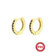 HuooNew 1 Pasang Anting Tusuk Bulat Kecil Ukuran Kecil dari Perak Sterling 925 dengan Batu Zirkonia Kubik, Hadiah Unisex - Yellow Gold - View 5