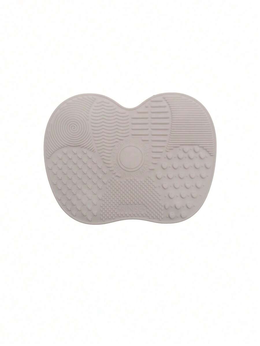Silicone Makeup Brush Cleaning Mat With Suction Cup, Portable Makeup Brush Cleaning Tool, Apple-Shaped Silicone Makeup Brush Cleaning Pad - 白色 - 1 件 - 查看 1