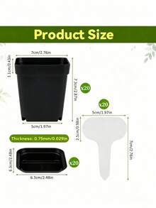 30pcs Mini Transparent Square Plastic Planter Pots With Trays And Labels Set, Suitable For Succulents, Seed Germination And Plant Propagation, Great For Indoor Planting And Greenhouse Use - One Size Fits All - View 13
