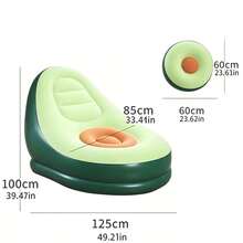 1pc Avocado Inflatable Sofa Chair PVC Outdoor Sofa Chair Single With Backrest And Footrest Inflatable Sofa Chair - Multicolor - View 5
