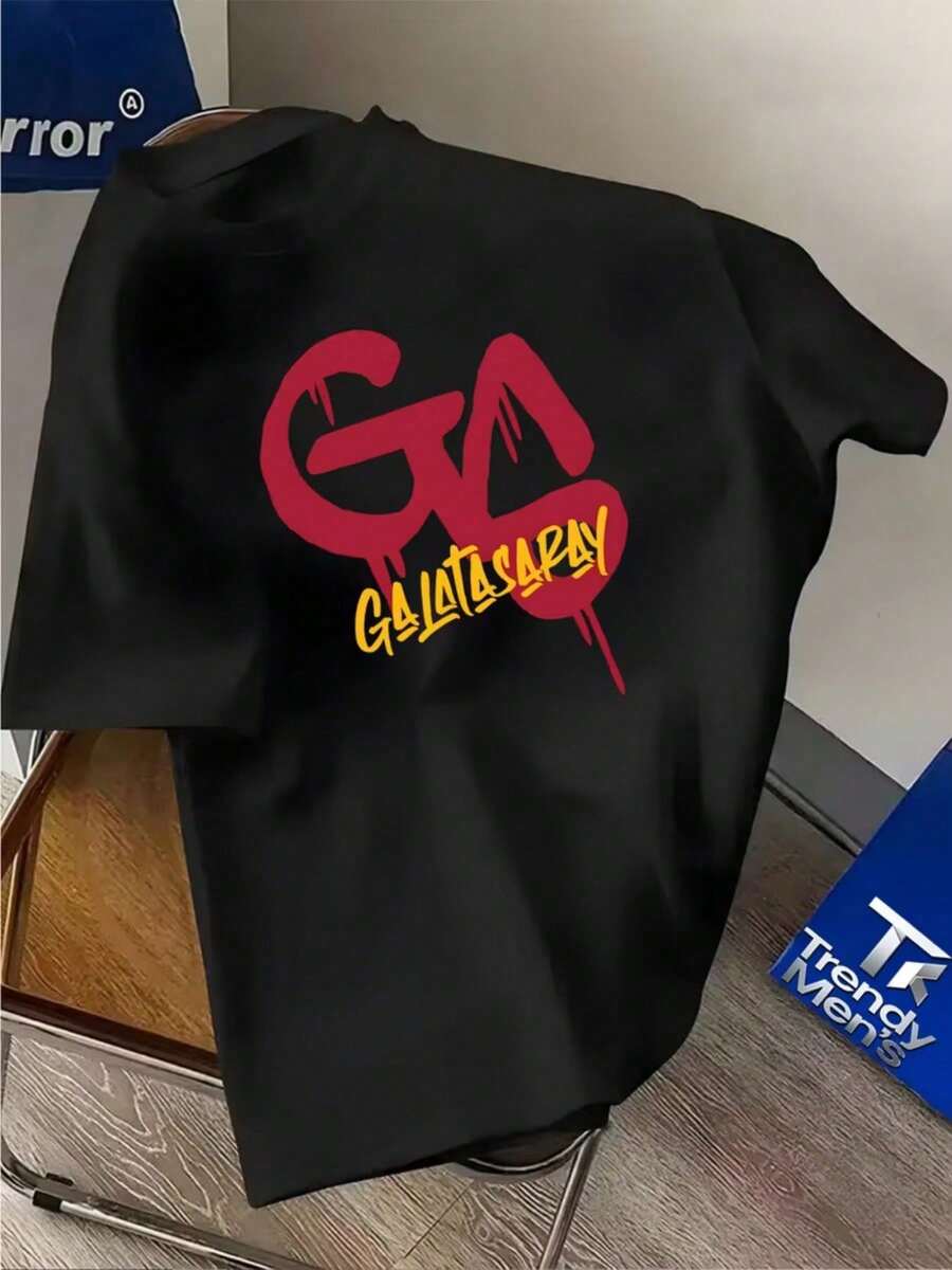 Camiseta Gráfica GO Galatasaray para Hombre – Estilo Retro Hip-Hop, 100% Poliéster Suave y Transpirable - Negro - Ver 1
