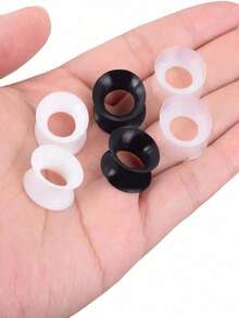 6pcs Ultra-Thin Silicone Ear Gauges, Skin-Friendly Soft, Ear Stretchers Studs Set, Unisex, Same Size, 6G-25mm - mixed style - View 10
