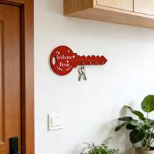 1pc Bohemian Style Rustic Wooden Key Rack With Shelf And Hooks, Easy To Install Space-Saving Wall-Mounted Storage Rack, Suitable For Keys, Coats And More, Ideal For Entryway, Kitchen, Office, Key Hooks - Multicolor - View 11
