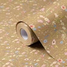 Rolled Vintage Wildflower Kraft Wrapping Paper, 43*500cm Watercolor Pastel Floral Print Gift Wrap For Birthday Wedding Holiday Present Packaging - View 2